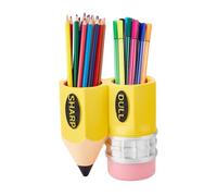 DICOSMETIC Porte-crayon en résine - Distributeur de crayons - Pot à crayons moulé - Jaune - Organiseur pour le retour à l'école - Enseignant - Maison - Bureau
