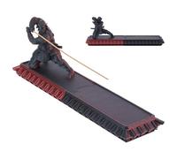 DICOSMETIC Porte Encens Samurai Brûleur D'Encens Violet Rouge Moyen Porte Encens avec Boîte de Rangement Cendrier Guerrier Brûleur D'Encens pour Décoration de Salle de Yoga
