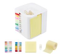 DICOSMETIC Porte-notes et distributeur 5 en 1 - Porte-trombones - Distributeur de drapeaux d'index - Organiseur de mémo créatif - Accessoire de bureau pour le bureau et la maison - Noir