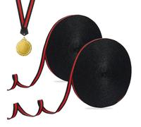 DICOSMETIC Ruban à gros grain rayé en polyester double face - 100 m x 10 mm - Noir et rouge - Pour emballer des cadeaux, des bouquets, des gâteaux, des vêtements DIY