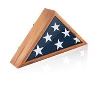 DICOSMETIC Vitrine en bois pour drapeau américain plié de 7,6 x 12,7 cm - Petit drapeau militaire - Cadre mural pour vétérans - Avec fenêtres en acrylique transparent - Pour décoration d'intérieur