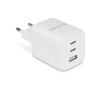 Dicota Adaptateur secteur 65 W - compact GaN, PD 3.0, 2x USB-C + 1x USB-A - blanc