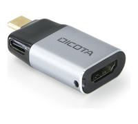 DICOTA - Adaptateur vidéo - USB-C mâle pour HDMI, USB-C femelle - argent - support pour 4K60Hz, Alimentation USB (100 W)