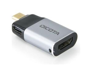 DICOTA - Adaptateur vidéo - USB-C mâle pour HDMI, USB-C femelle - argent - support pour 4K60Hz, Alimentation USB (100 W)