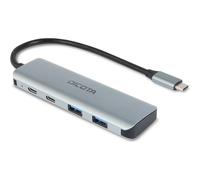 DICOTA - Concentrateur (hub) - 10 Gbps, USB C 4-en-1, haut débit - 2 x USB-C 3.2 Gen 2 + 2 x USB 3.2 Gen 2 - de bureau