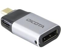 Dicota D32046 USB-C® / DisplayPort Adaptateur [1x USB-C® mâle - 1x DisplayPort femelle] argent 8K UHD, avec port de charge