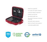 DICOTA Multi Base 15-17,3 - Sacoche légère pour Ordinateur Portable avec Rembourrage de Protection, Rouge