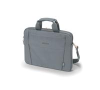 DICOTA Eco Slim Case BASE 12.5" Gris RPET - Mallette Polyester recyclé, Compartiment 315x215x30mm, Poche avant, Sangle épaule amovible, 335x225x35mm, 320g