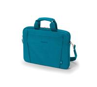 DICOTA Eco Slim Case BASE 14.1" Bleu RPET D31307-RPET: Sacoche Polyester recyclé, Compartiment 350x30x245mm, Poche Avant & Arrière, Bandoulière