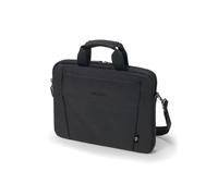 DICOTA Eco Slim Case BASE 14.1" Noir - Sacoche ordinateur portable en PET recyclé, compartiment 350x30x245mm, poche frontale, bandoulière amovible, 370x275x35mm