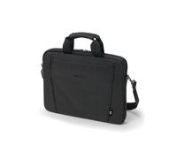 DICOTA Eco Slim Case BASE D31300-RPET : Malette 12.5" Polyester Recyclé Noir, compartiment 315x30x215mm, poche documents, sangle épaule amovible, 335x235x35mm, 320g