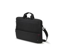 DICOTA Eco Slim Case Plus BASE 15.6" Noir - Polyester recyclé (rPET), compartiment HDF, bandoulière, 405x295x40mm, 400g