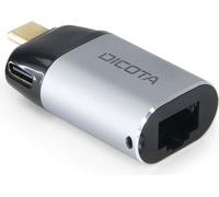 Dicota Mini adaptateur USB-C vers Ethernet avec PD (100W) argenté