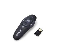 DICOTA Pin Point Télécommande RF Noire USB, portée 10m, Pointeur Laser, 5 Boutons, Pile AAA incluse, 300g, Récepteur USB, Plug & Play - D30933