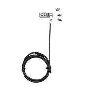 DICOTA Câble de verrouillage - 2 m - Pré-Réglé - 4 chiffres - Noir - Acier