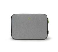 DICOTA Skin Case Flow, Pochette pour Ordinateur Portable/Notebook/Tablette, Sac pour Ordinateur Portable en Néoprène, Extensible, Gris/Jaune, pour Ordinateurs Portables 13-14,1"