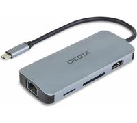 Dicota USB-C 8-en-1 Multi Hub 4K PD 100W argenté