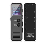 Dictaphone 64 Go avec commande vocale - Mini enregistreur audio avec lecture, dictaphone numérique HiFi avec MP3/WAV, enregistreur vocal pour conférences, protection par mot de passe