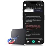 Dictaphone Enregistreur Vocal - Enregistreur Vocal IA avec Transcription et Résumés avec ChatGPT 4o, 64 Go, Supporte 102 Langues, Contrôle Via Application, Idéal pour Réunions, Entretiens et Appels