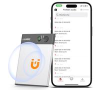 Dictaphone Enregistreur Vocal, Note Enregistreur AI avec Transcription et Résumé par GPT-4o, Contrôle APP, Supporte 68 Langues, 64G Enregistreur Numériques Audio pour Les Cours, Réunions, Appels
