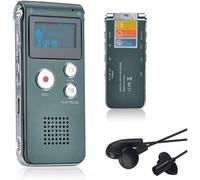 Dictaphone Enregistreur Vocal Numérique 8GO Portable,Lecteur MP3 Audio à Double Microphone pour Conférences/Réunions/Entretiens/et Cours (Gris),par usb.[V353]