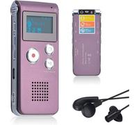Dictaphone Enregistreur Vocal Numérique 8GO Portable,Lecteur MP3 Audio à Double Microphone pour Conférences/Réunions/Entretiens/et Cours (Rouge).[V354]