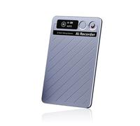 Dictaphone KI 64 Go avec Transcription IA et Traduction 118 Langues, enregistreur Vocal One-Touch, appli Mobile, Compagnon idéal pour réunions, études (Blau-64GB)