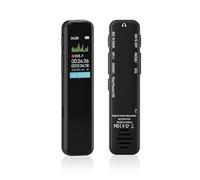 Dictaphone, Mémoire 64 GB, Rechargeable par USB, avec Fonction de Commande Vocale, avec Lecteur MP3 pour Cours Dictaphone Enregistreur Vocal, Réunions et Entretiens, Enregistreur Vocal Espion