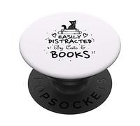 Dictée ironique Lecture de livres, café et chats PopSockets PopGrip Interchangeable