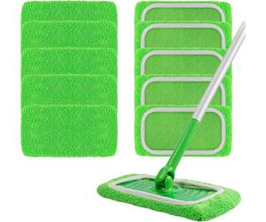 Dictien 10 Pièces Lingettes Reutilisable pour Swiffer Sweeper,Lavables Mop de Chiffons de Rechange en Microfibre,SerpillièRe Humide Et SèChe en Microfibre, AdaptéEs à Tous Types De Sols