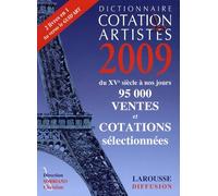 Dictionnaire cotation des artistes 2009