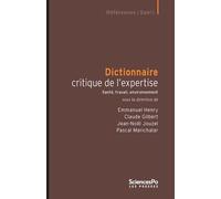 Dictionnaire critique de l'expertise: Santé, travail, environnement