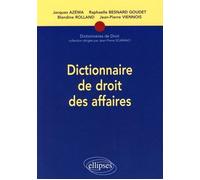Dictionnaire de droit des affaires - Jacques Azéma - Ellipses - broché - Dictionnaire et encyclopédie