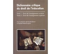 Dictionnaire du droit de l'éducation - Pascale Bertoni - Mare & Martin - broché - Etude