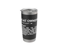 Dictionnaire du propriétaire de chat pour un père de chat Gobelet isotherme en acier inoxydable double paroi