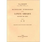 Dictionnaire étymologique langue grecque - [Lambda-pi] - Pierre Chantraine - Klincksieck - Livre