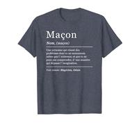 Dictionnaire Maçon Maçonnerie Définition T-Shirt, Homme, Bleu Chiné, 5XL
