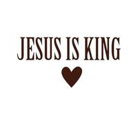 dicton chrétien : Jésus est roi Stickers gravés 34x70cm Modification et ajout d'informations possibles Café