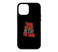 Dictons de Gym drôles Train Insane Or Stay The Same Gym Funny Coque pour iPhone 12 Mini