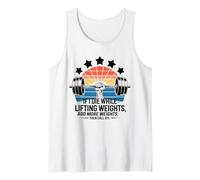 Dictons drôles avec Inscription « If I Die While Lifting Weights » rétro Débardeur
