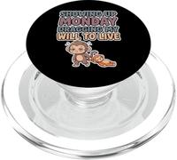 Dictons drôles Kawaii Mignon bébé Singe Meme Hommes Femmes PopSockets PopGrip pour MagSafe