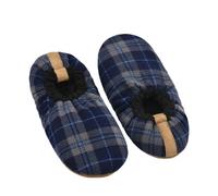 DICUIRD Chaussettes pantoufles pour homme avec dessous antidérapant, chaussettes chaudes avec pinces pour homme, pantoufles moelleuses, bleues, 47,5/50,5 EU