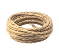 DiCUNO 10 Mètres de câble textile pour lampes, Câble électrique à 3 conducteurs avec PE, 3x0,75mm² Fil textile de raccordement pour lampes suspendues, DIY, accessoires d'éclairage