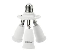 DiCUNO 3 en 1 E27 Socket adaptateur répartiteur, E27 Ampoules LED Standard, support de convertisseur, Lustre Douille avec 360 degrés réglable à 180 °