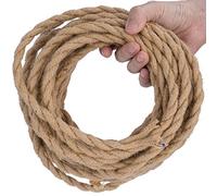 DiCUNO 30 Mètres de câble textile vintage en lin, 2 conducteurs de 0,75mm² de rétro câble électrique en tissu flexible, Tissée industriel corde pour suspension et projet de bricolage