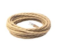 DiCUNO 5 Mètres de câble textile pour lampes, Fil vintage électrique à 3 conducteurs avec PE, 3x0,75mm² câble textile de raccordement pour lampes suspendues, DIY, accessoires