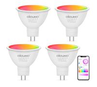 DiCUNO Ampoule Connectée LED GU5.3, MR16 Ampoule WiFi Intelligente Compatible avec Alexa et Google Home, 12V GU5.3 LED Couleur 5W, Dimmable 2700K-6500K RGBCW, 320LM, Sans Hub Requis, 4 Pièces