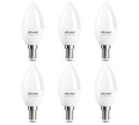 DiCUNO Ampoule LED E14, 5W équivalent 50W, Ampoule bougie C37 petit culot à vis, Blanc froid 5000K, 550LM, Non-dimmable, CRI90, Angle de faisceau 220°, 6 Pièces