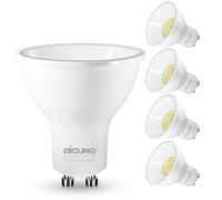 DiCUNO Ampoule LED GU10 4.5W, Efficacité Energétique Classe B, équivalent 60W, 710lm, Blanc froid 5000K, Spot LED GU10 non-dimmable, 110° Larges Faisceaux, 4 Pièces