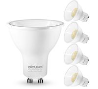 DiCUNO Ampoule LED GU10 4.5W, Efficacité Energétique Classe B, équivalent 60W, 710lm, Blanc neutre 4000K, Spot LED GU10 non-dimmable, 110° Larges Faisceaux, 4 Pièces